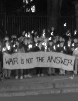 Candlelight vigil against Iraq War